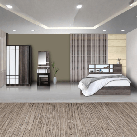 ชุดห้องนอน 6 ฟุต WISDOM DESIGN FURNITURE รุ่น NANA-M สี มอคค่า/ขาว_4